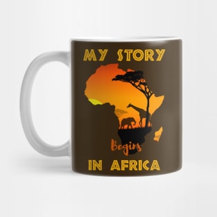 Story Begins In Africa Pride African Mug